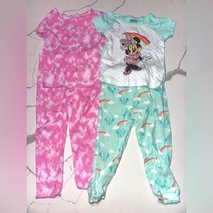 Toddler Girls Baby Pajamas 24M 2T Short Sleeve Pants Two Pair